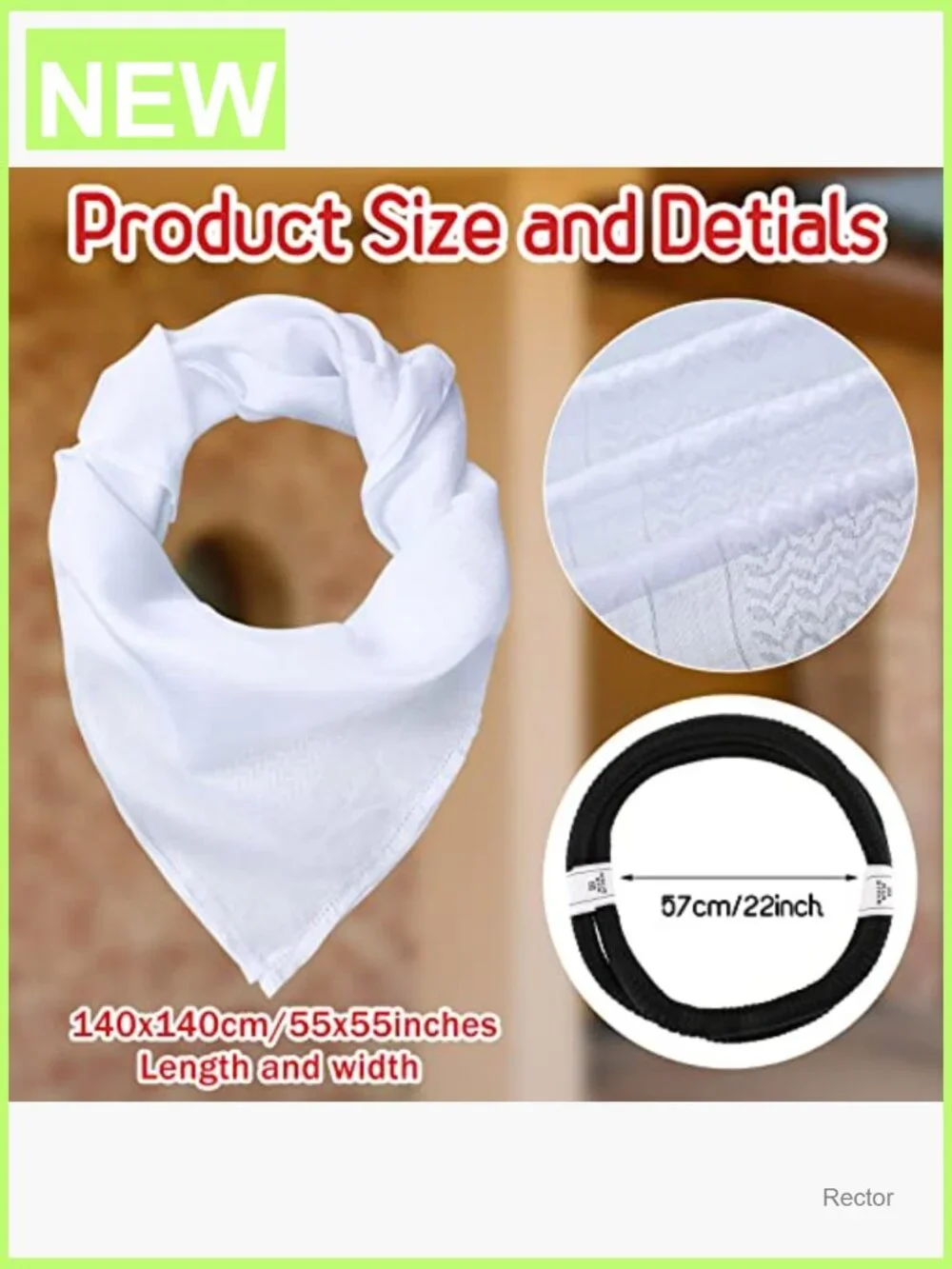Tactical Desert Shemagh Head Wrap Scarf with Aqel Rope Adult
